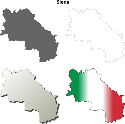 Vector Conjunto De Mapa De Contorno Detallado En Blanco De Siena Eps Ai