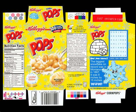 Corn Pops Cereal Box Design Packaging Template Cereal Boxes