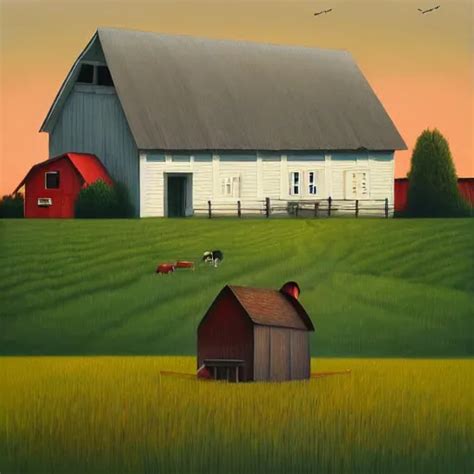 A Painting Of A Farm House An Ultrafine Detailed Stable Diffusion