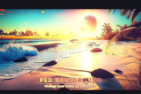 PSD De Paisaje Artistico Playa 600 Plantillas PSD Gratuitas De Gran