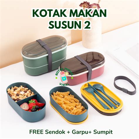 Jual Kotak Makan Susun Free Sendok Garpu Shopee Indonesia