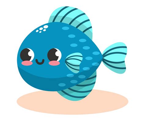 Cute Blue Fish 36486514 Vector Art At Vecteezy