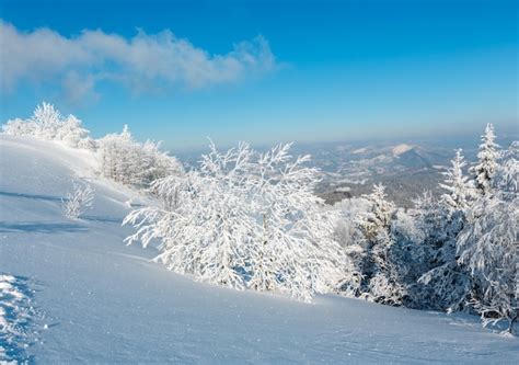 Premium Photo | Winter mountain snowy landscape