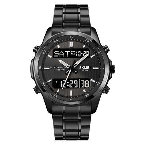 Buy Skmei Stainless Steel Men Electronic Analogue Digital Watch Dual