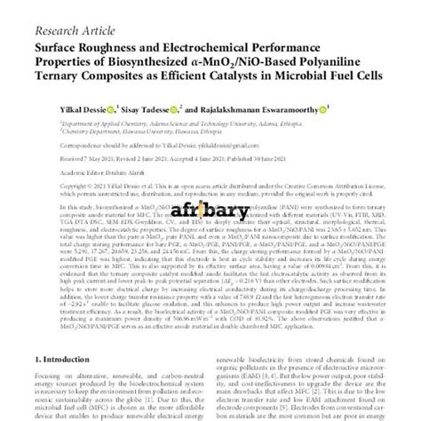 Surface Roughness And Electrochemical Performance Properties Of