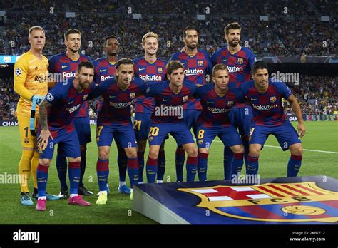 Fc Barcelona Line Up L R Andre Ter Stegen Clement Lenglet Nelson