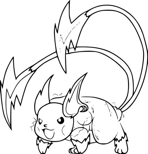 Raichu Pokemon Coloring Page