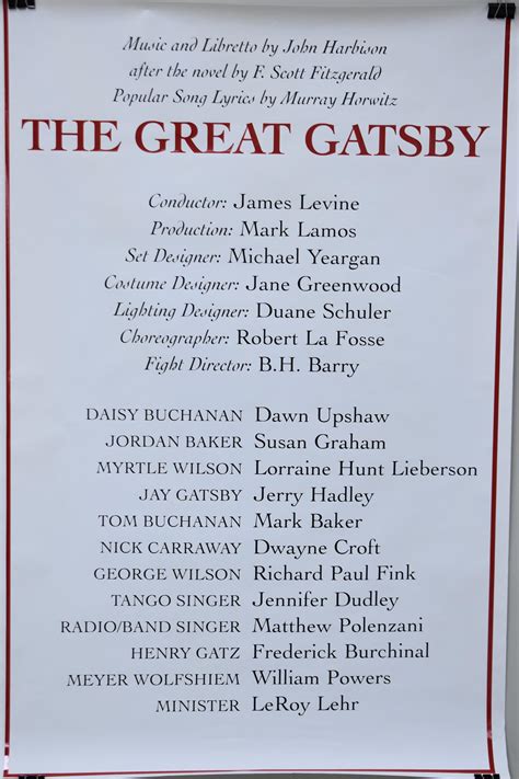 Lot Poster The Great Gatsby Opera