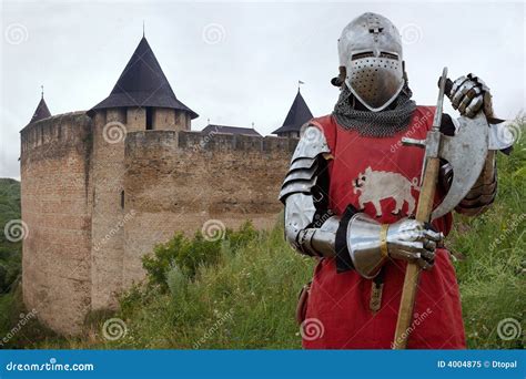 Medieval Knight in the Castle Stock Image - Image of period, chivalry ...