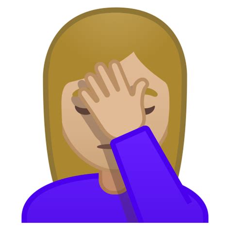 Woman Facepalming Medium Light Skin Tone Icon In Noto Emoji People