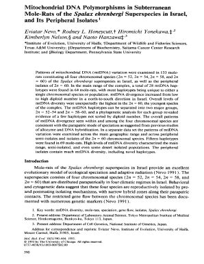 Fillable Online Mbe Library Arizona Mitochondrial Dna Polymorphisms In