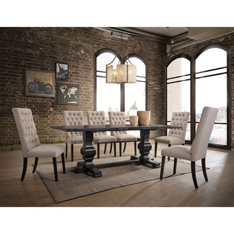 Acme Furniture Morland Dining Table Set With 6 Chairs A1 Furniture And Mattress Dining 7 Or