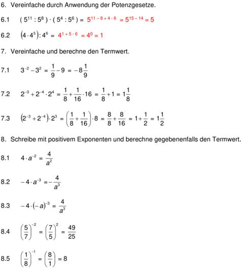 Klassenarbeit Zu Potenzen 7 Klasse