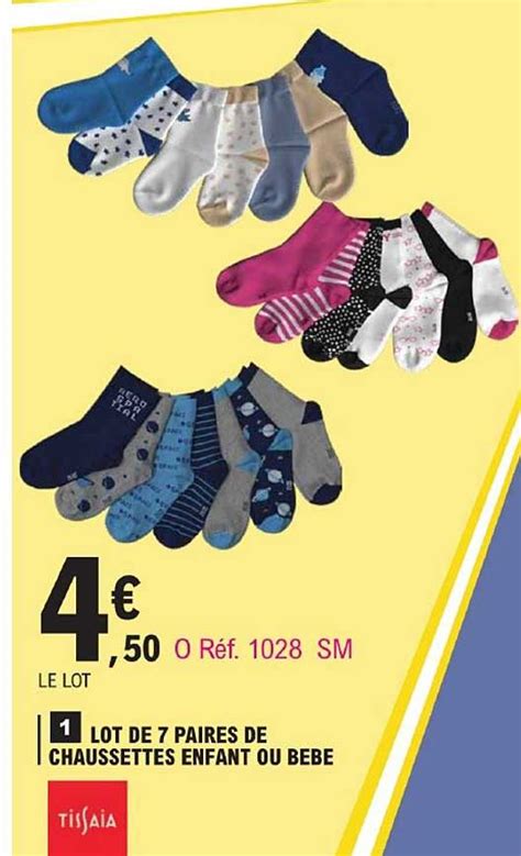 Promo Lot De 7 Paires De Chaussettes Enfant Ou Bébé Tissaia chez E