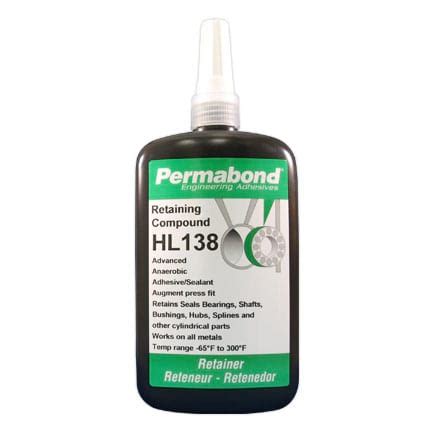 Permabond HL138 Anaerobic Retaining Compound Adhesive Green 250 mL Bottle