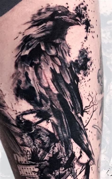 Painted Crow Tattoo - TATTOOGOTO