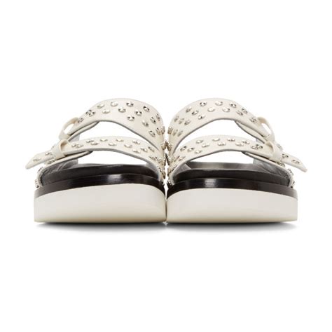 Alexander Mcqueen White Leather Studded Sandals Alexander Mcqueen