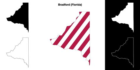 Bradford Condado Florida Contorno Mapa Conjunto 43105519 Vector En