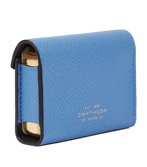 Mens Smythson Blue Leather Panama Playing Card Case Harrods Uk