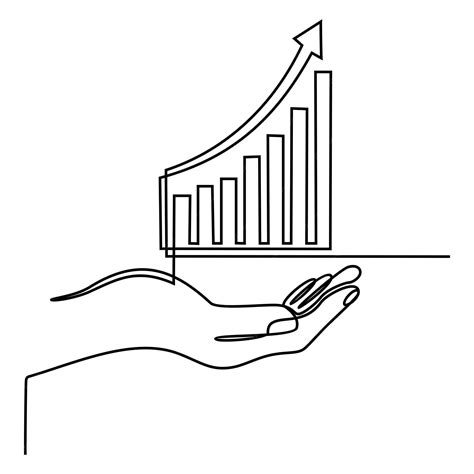 premium vector hand continuous  drawing  business concept trading chart icon