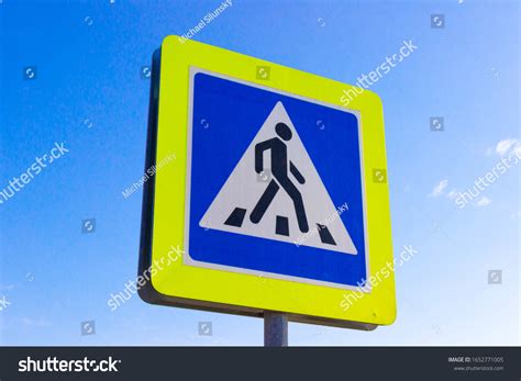 International Road Sign Pedestrian Crossing On Stock Photo 1652771005 ...