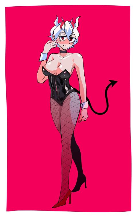 Rule 34 Beelzebub Helltaker Bunnysuit Demon Tail Helltaker Medium Hair 6357090