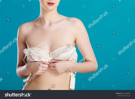 Bosom Concept Slim Attractive Naked Woman Stock Photo 1201606009