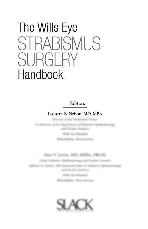 Solution Wills Eye Strabismus Surgery Handbook Studypool