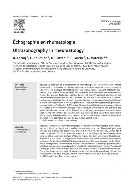 Pdf Chographie En Rhumatologie Dokumen Tips