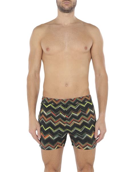 Missoni Synthetic Swim Trunks In Dark Green Green For Men Lyst