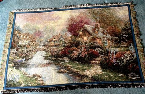 Vintage Thomas Kinkade Blanket Throw 42 X 64 Painter Of Light