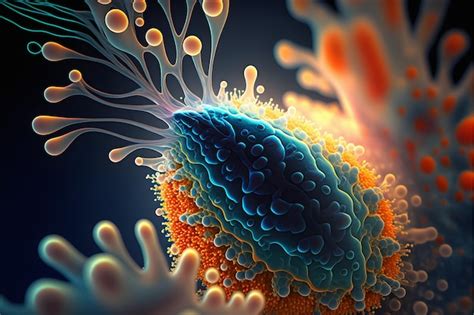 Premium Photo | Macro close up shot of bacteria and virus cells in a ... 