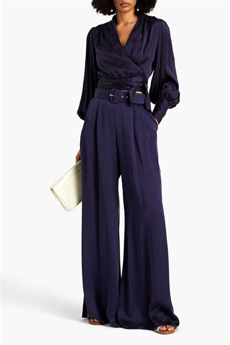 Zimmermann Belted Washed Silk Wide Leg Pants The Outnet