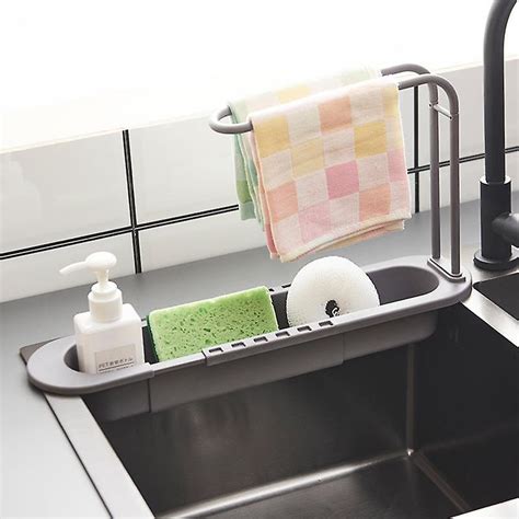 Sink Storage Rack Expandable Storage Drain Basket Rack Sponge Soap