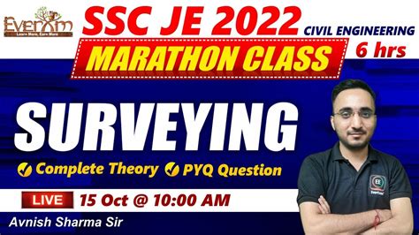 SSC JE 2022 MARATHON CLASS SURVEYING COMPLETE THEORY PYQs