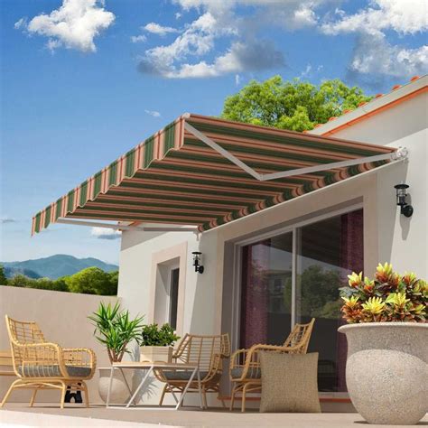 Toldo Luarca Blanco 4x2 5m Lona Rayas Manual Con Manivela