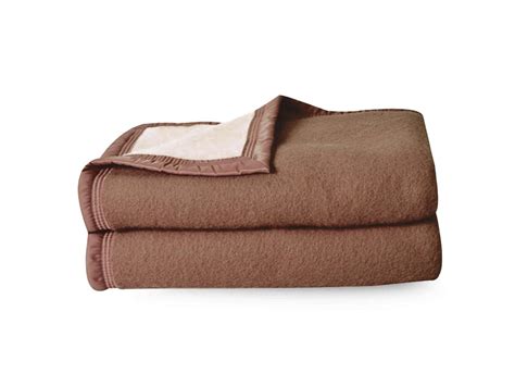 Couverture pure laine vierge Woolmark 500g m² VOLTA 180x240 cm Marron