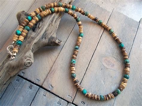 Surfer Beaded Necklace Etsy Jewelry Fashion Turquoise Beads Men