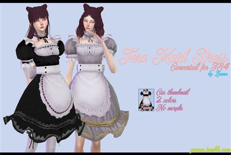 Zauma“ Tera Maid Dress For Ts4 • Mesh And Texture By Tera• As Always No Morphs For The Uvmaps