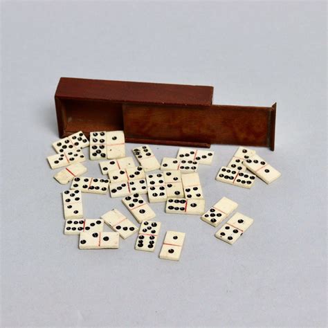 Miniature Domino Set In Antique Games