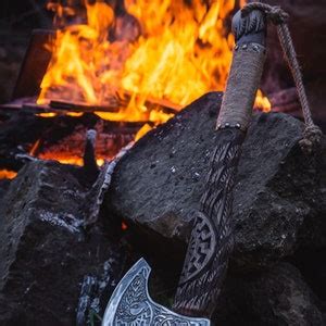 Hand Forged Axe Thunder Viking Axe Personalised Hatchet Etsy