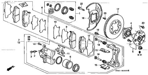 B-22 Передн. тормоза (SOHC) для Honda Аккорд в кузове E-CD4 - Запчасти ...