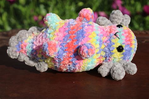 Rainbow Axolotl Plushy Crochet Axolotl Rainbow Axolotl Etsy