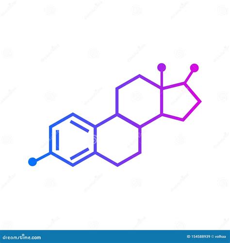 Estradiol Chemical Structure Vector Illustration Hand Drawn