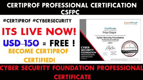 Cyber Security Free Certificate Certiprof Cybersecurity Professional