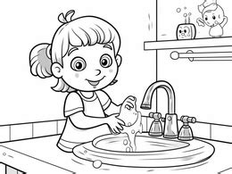 Handwashing Time Coloring Coloring Page