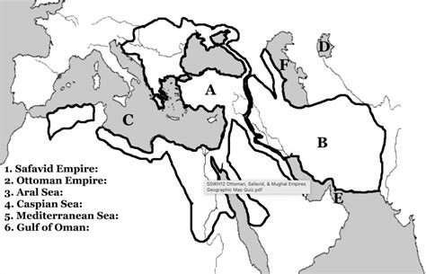 SSWH12 Gunpowder Empires Geography Map Quiz questions & answers for ...