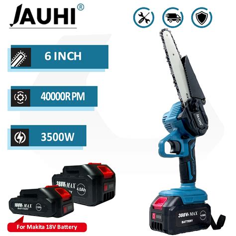 Jauhi W Inch Electric Chainsaw Rechargeable Saw Rpm Cordless