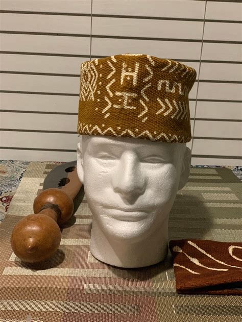 Gold And White Kufi Men Kufi Men Hat African Hat Bogolan Etsy