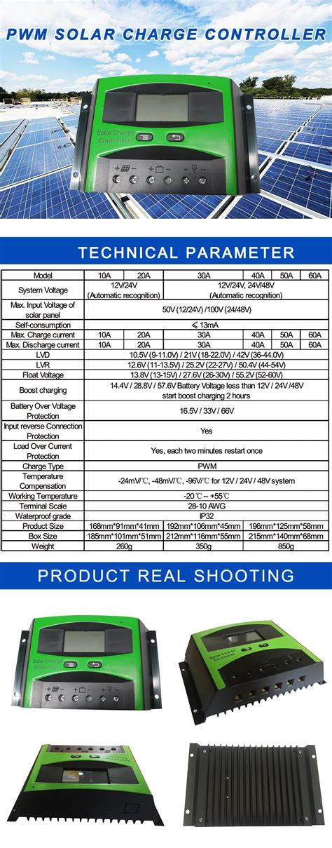20a 30a 40a 50a 60a Pwm Solar Charger Controller For Solar Panel System Buy 12v 50a Pwm Dc